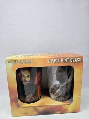 Supernatural Join The Hunt Crowley And Castiel Glass Set 16oz- New